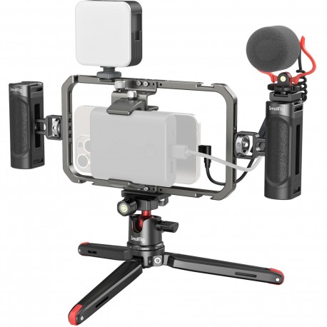 SmallRig kit vidéo All-in-one pour smartphone avec éclairage - 3384C