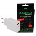Patona Netzteil Ladegerät 18W QC 3.0 USB-A und USB-C für Smartphone Tablet